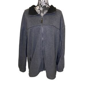 Faded Glory Charcoal Heather Zip Fleece Jacket Mens XL Gray Warm Winter Cozy